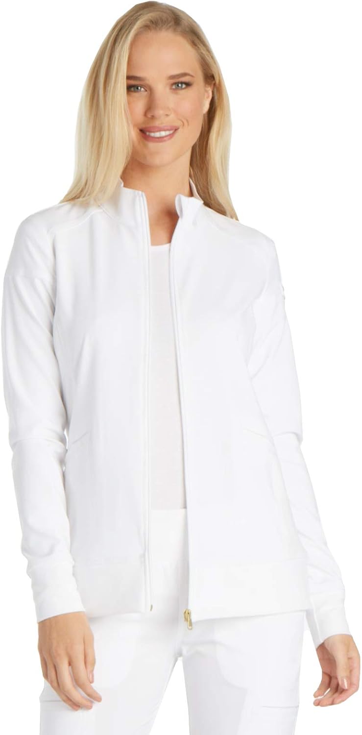 Cherokee Scrub Jackets for Women with Zip Front and Stretch Fabric