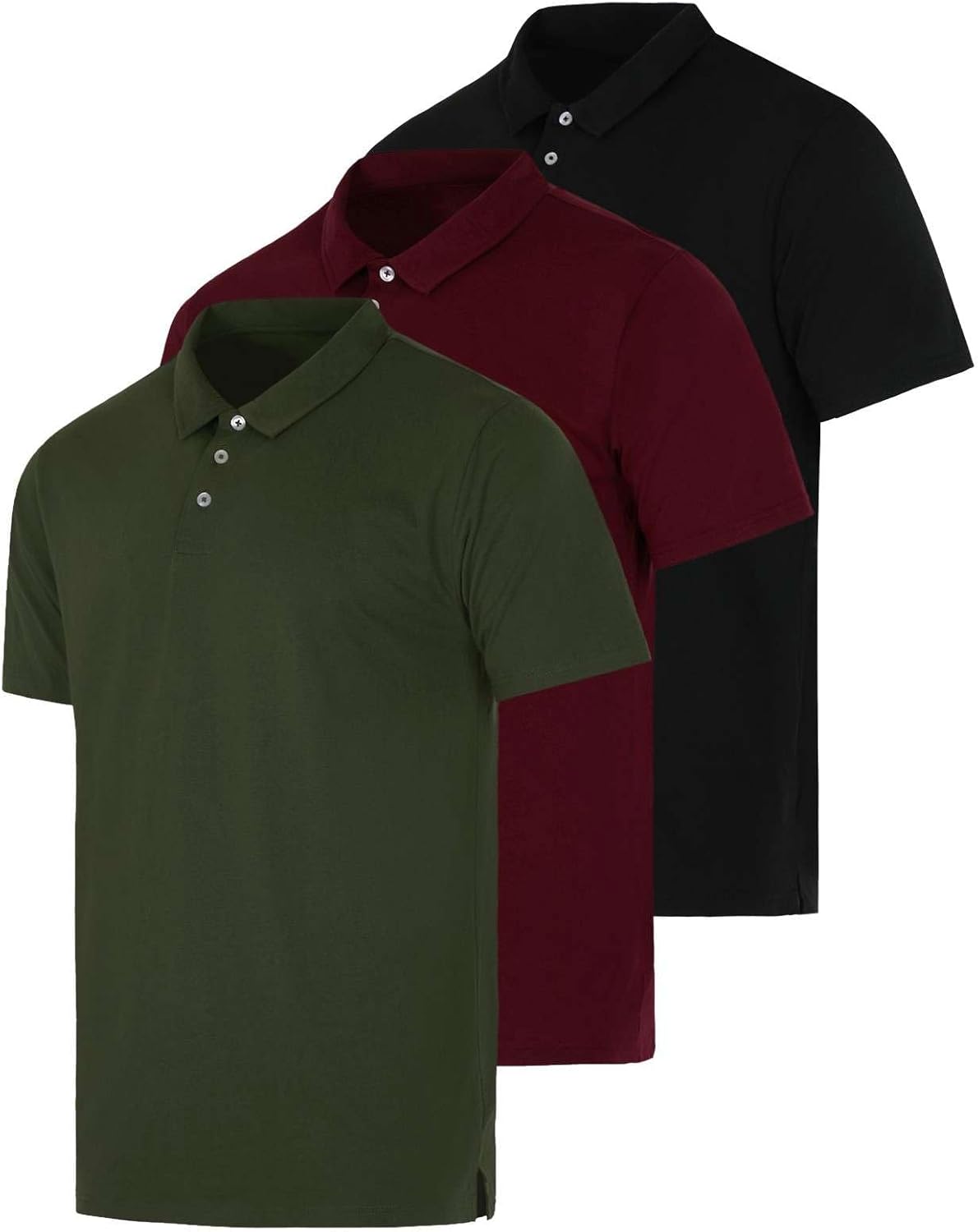 Men's Casual Jersey Cotton Polo Shirt 3 Pack for All Sizes