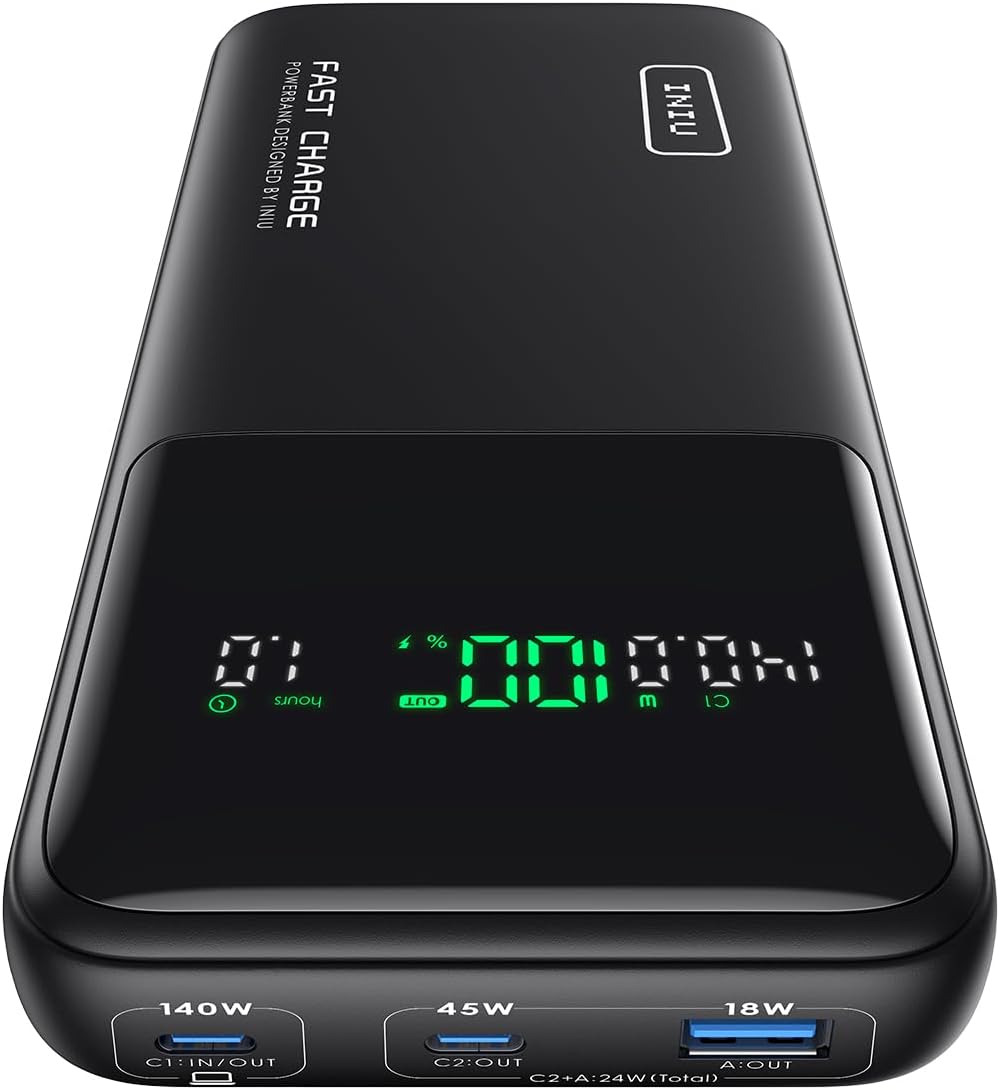 INIU 140W Power Bank: High Capacity Laptop & Phone Charger