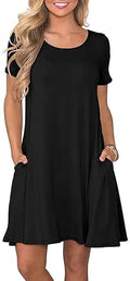 Women's Summer Casual T Shirt Dresses with Pockets - Soft Rayon Blend