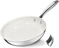 9.5 Inch Nonstick Ceramic Frying Pan - Tri-Ply Stainless Steel Skillet