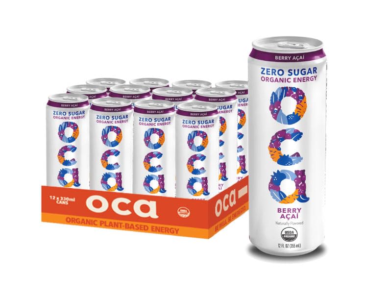 OCA ZERO Berry Acai Organic Energy Drink - Zero Sugar Refreshment