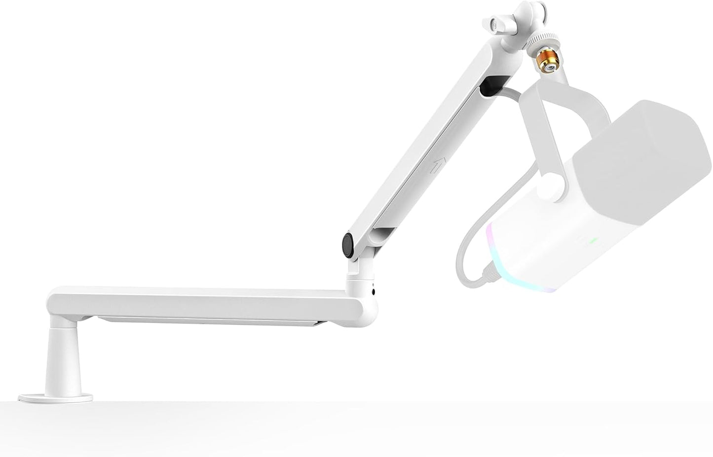FIFINE White Mic Boom Arm: Cable Management & Desk Mount