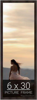 wallsthatspeak 6x30 Espresso Brown Picture Frame - Slim Profile