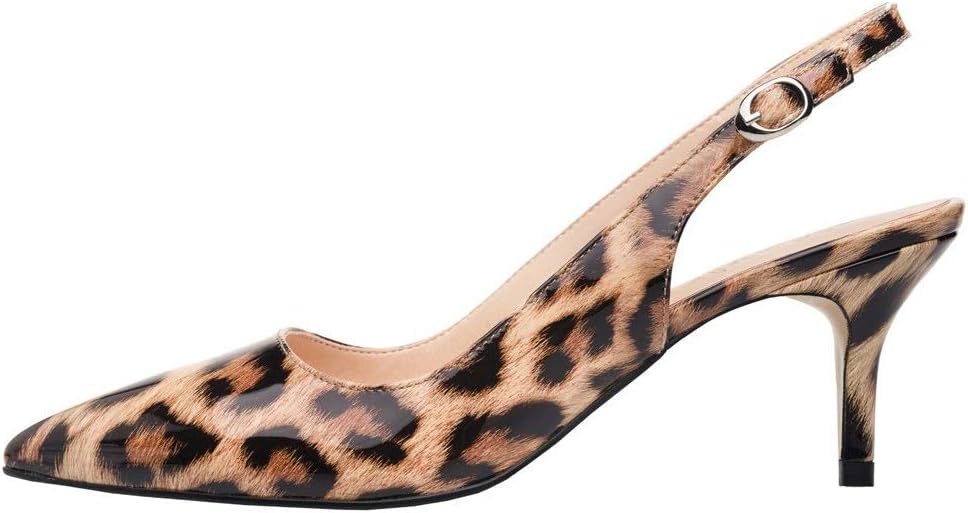 JOY IN LOVE Kitten Heels for Women Slingback Pumps Sandals