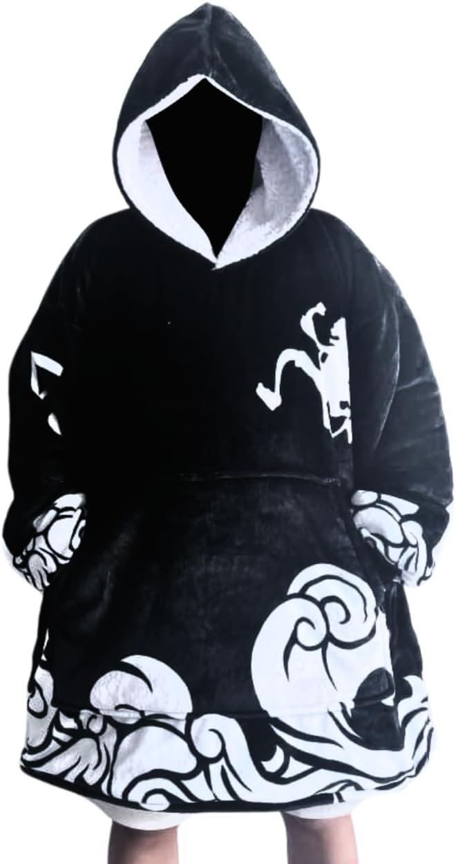 CROWN Anime Hooded Blanket - Cozy Wearable Comfort