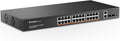 MokerLink 24 Port Gigabit PoE Switch with 2 SFP Uplinks - 400W Power