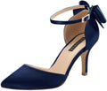 Wedding Evening Party Shoes Comfortable Mid Heels Pumps with Bow Knot