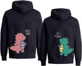 Cute Dinosaur Couple Hoodie Matching Sweatshirt for Him Her - Cozy
