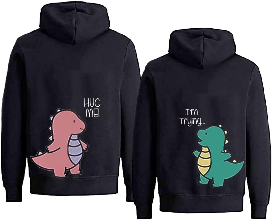 Adorable Dino Couple Hoodie Set: Perfect Valentine's Gift!