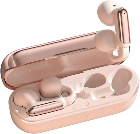 Clip On Wireless Earbuds - Clear Call, Sporty Design, 35H Playtime