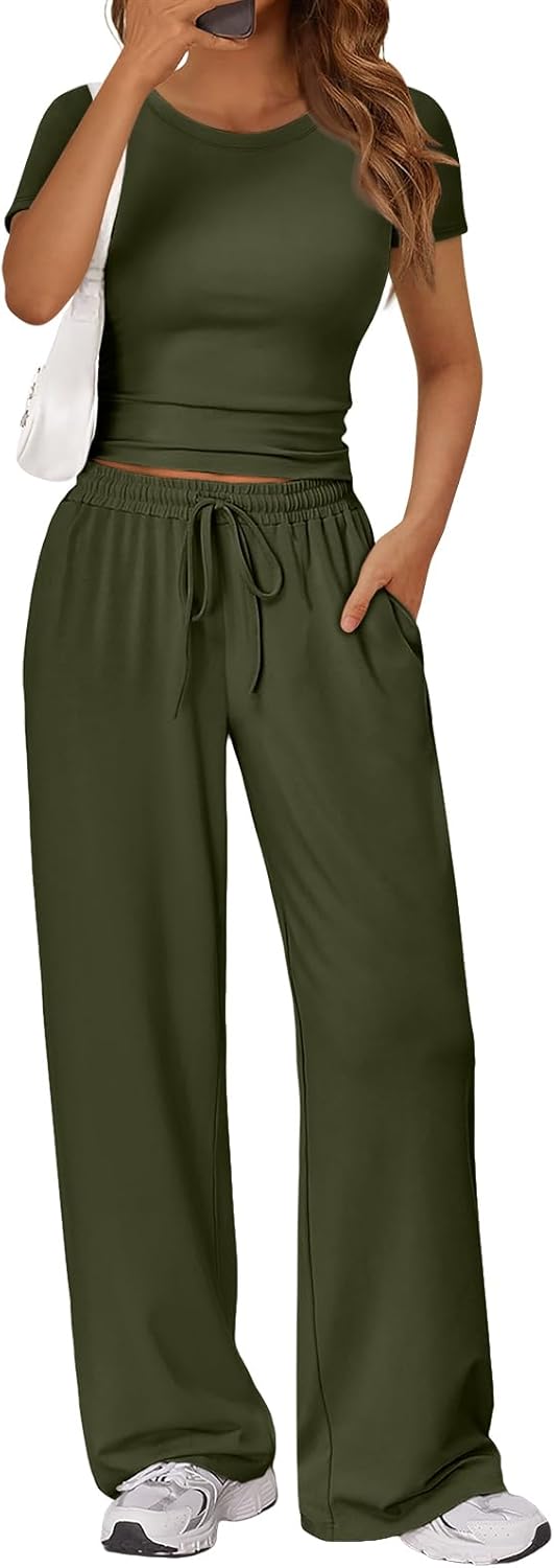 Trendy Queen 2 Piece Matching Summer Sweatsuit Lounge Set