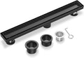 EXF Linear Shower Drain 12 in Matte Black with Reversible Cover - Slim