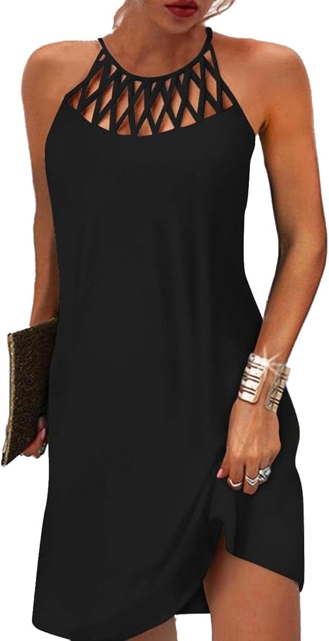 BIRW Summer Dresses for Women 2025 Casual Floral Halter Neck