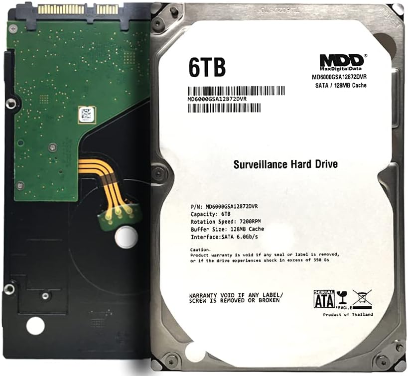 MaxDigitalData 6TB Internal Hard Drive for Surveillance Systems