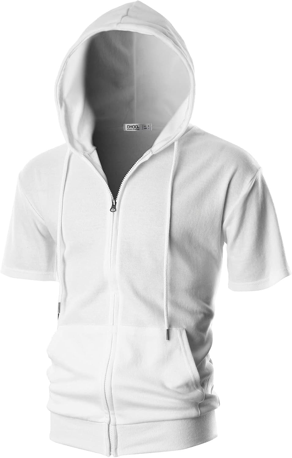 Ohoo Mens Slim Fit Zip Up Hoodie Short Sleeve Jacket Review