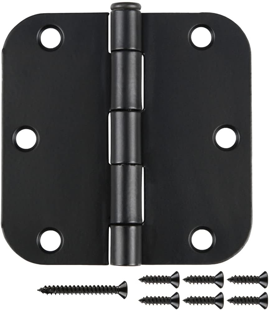 42 Pack Matte Black Door Hinges 3.5 x 3.5 Inch Heavy-Duty