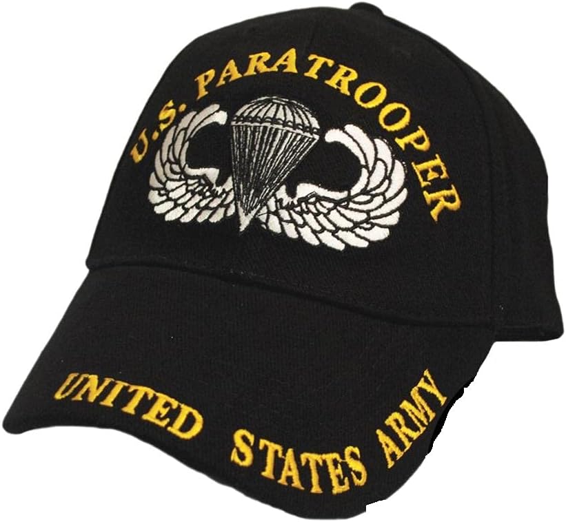 Adjustable US Paratrooper Ball Cap - Eagle Emblems - Black