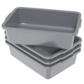 35 L Commercial Bus Tub 4-Pack - Durable Gray Nesting Pans