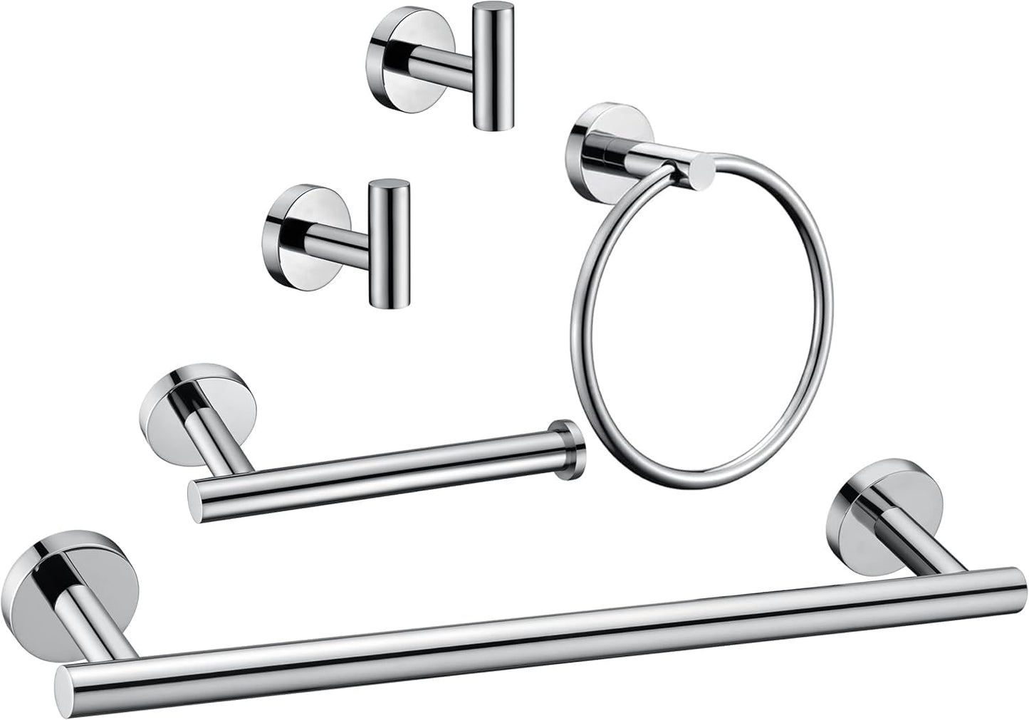 Kwanicas 5 Pieces Polished Chrome Bathroom Hardware Set