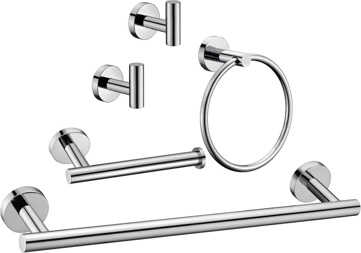 Kwanicas 5 Pieces Polished Chrome Bathroom Hardware Set
