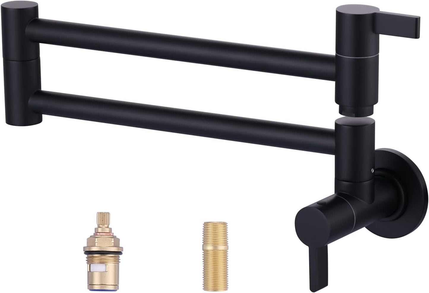 Pot Filler Faucet Matte Black with Double Joint Swing Arms