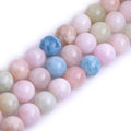 GEM-Inside 14mm Morganite Round Gemstone Beads - Smooth Polished