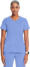 Infinity Mock Wrap Nurse Scrubs Top - Comfortable Stretch Fit