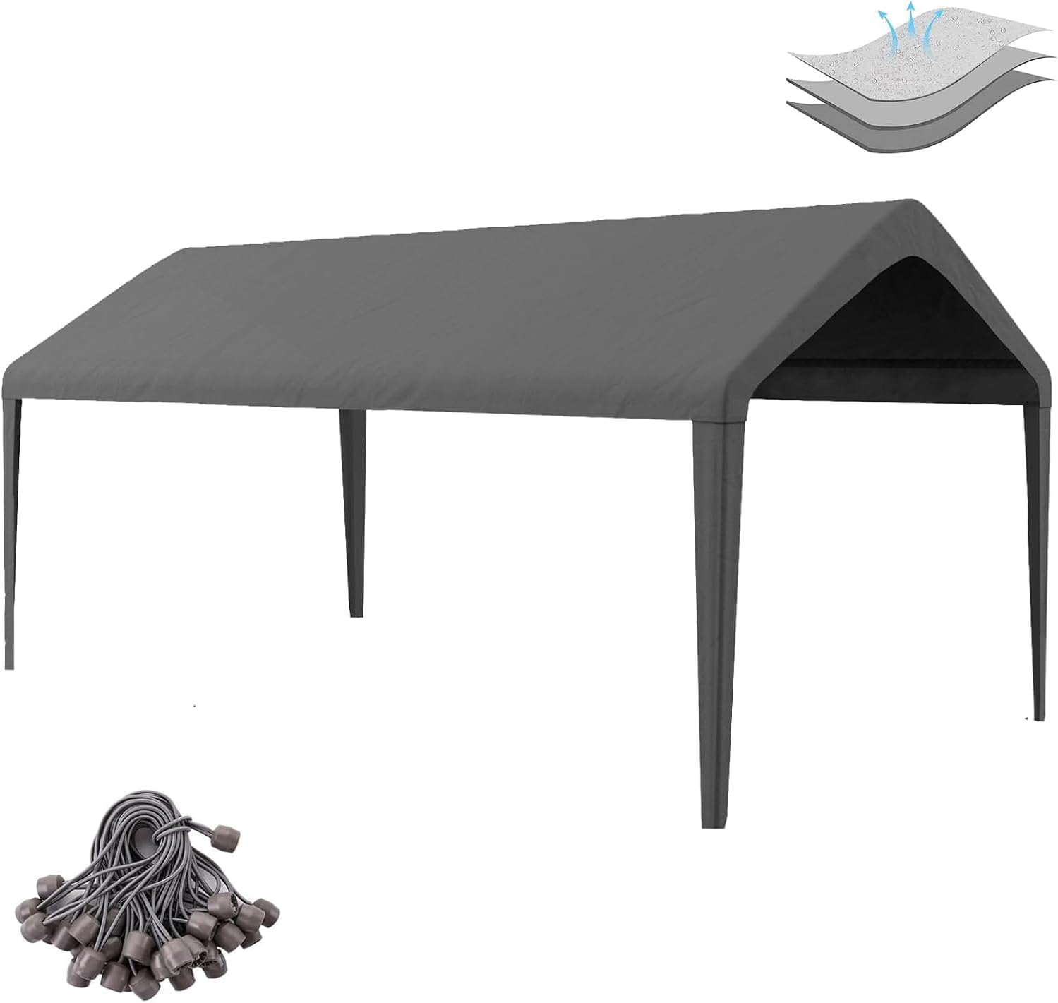 10x20 Carport Replacement Canopy Cover for Durable Protection