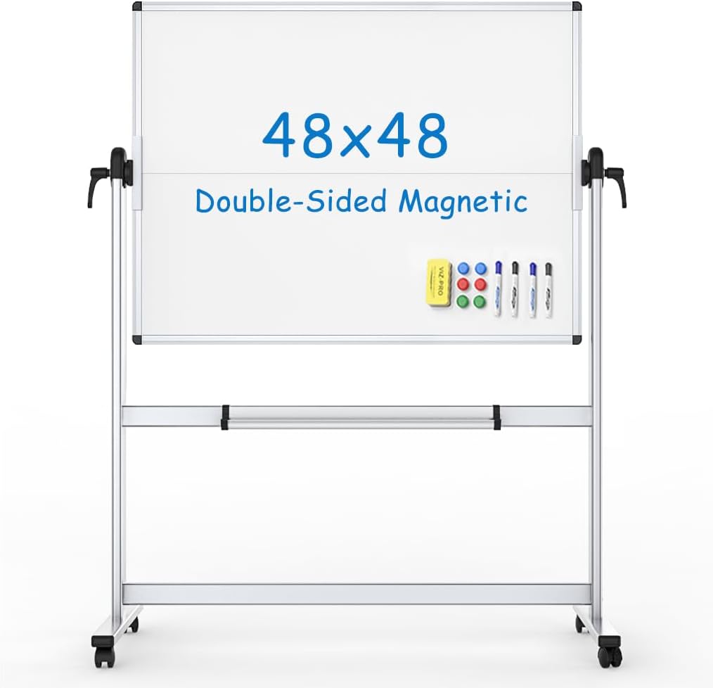 VIZ-PRO Double-Sided Mobile Whiteboard for Efficient Presentations