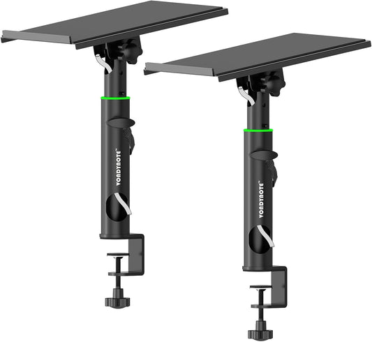 Adjustable Studio Monitor Stands with Desk Clamp and Cable Management