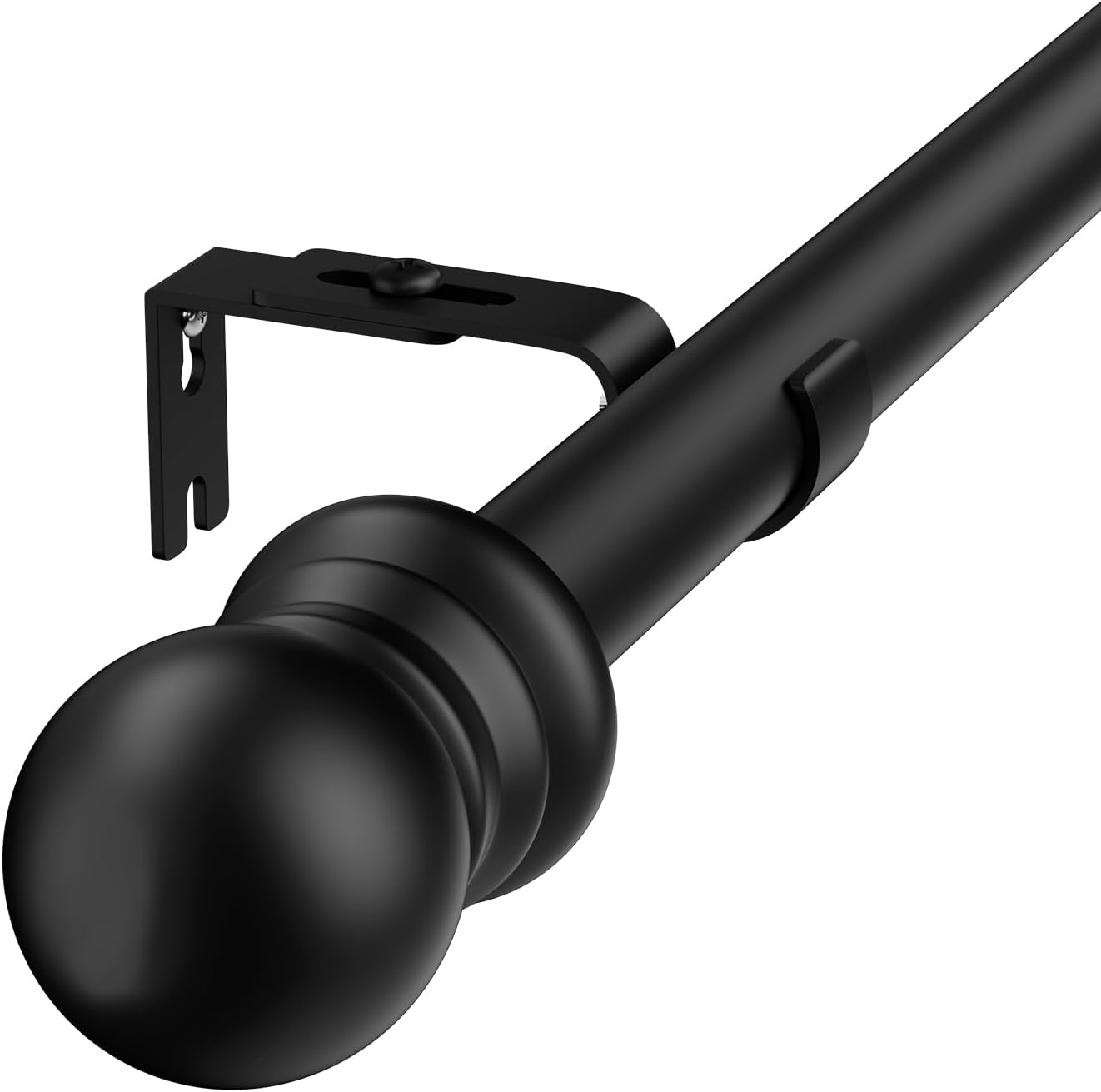HOSKO 1-Inch Curtain Rod Set - Adjustable 30-84 Inches