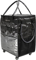 Reusable Grocery Bag On Wheels Medium - Black Foldable Rolling Tote