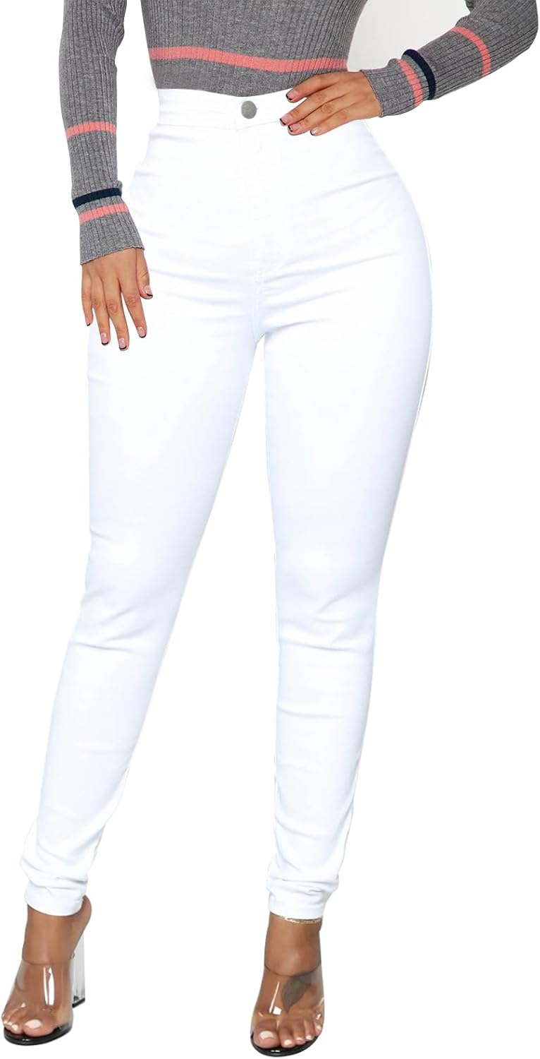 KUNMI Womens Classic High Waisted Skinny Stretch Jeans Review