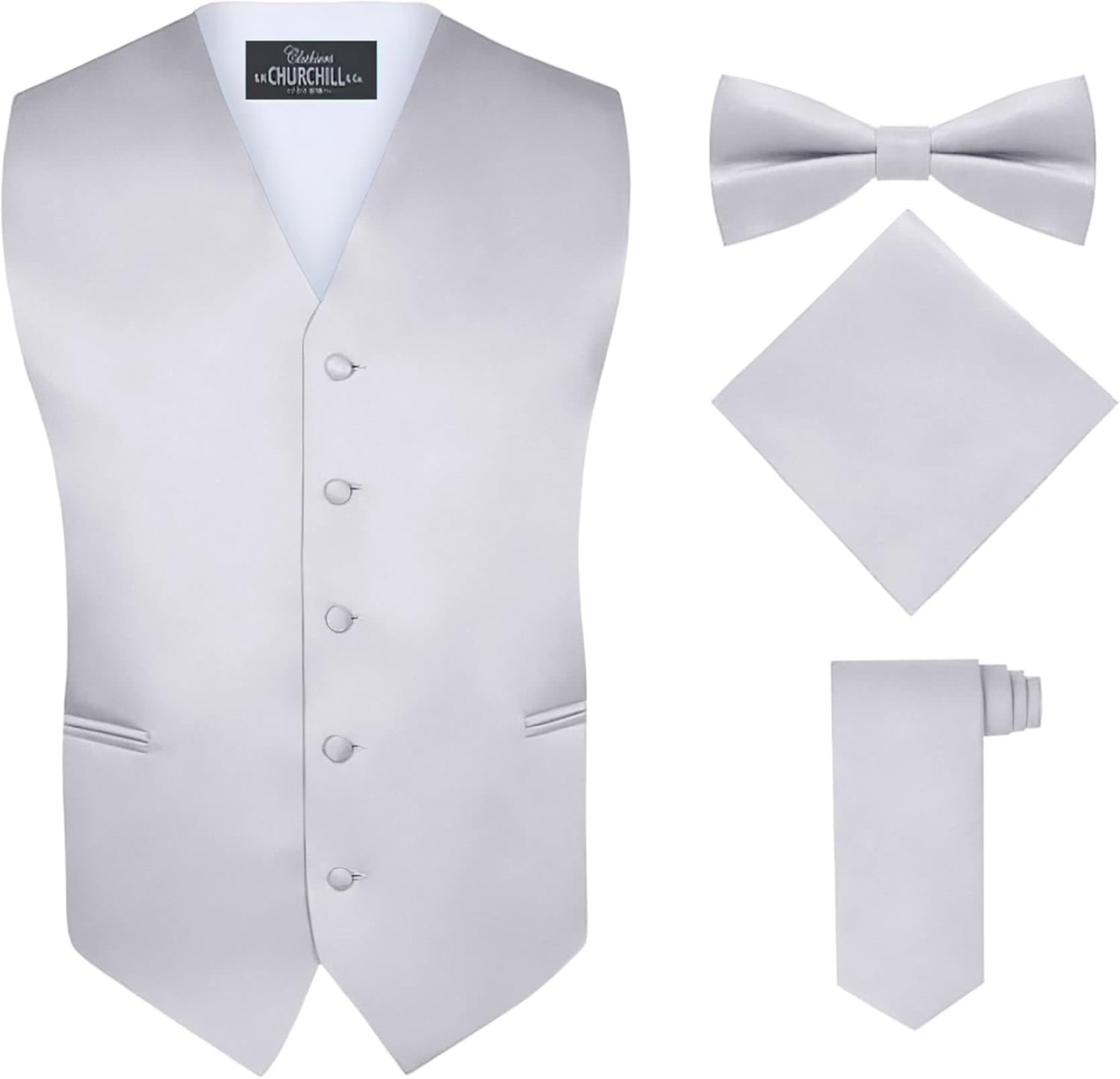 S.H. Churchill & Co. Men's 4 Piece Vest Set for Formal Events