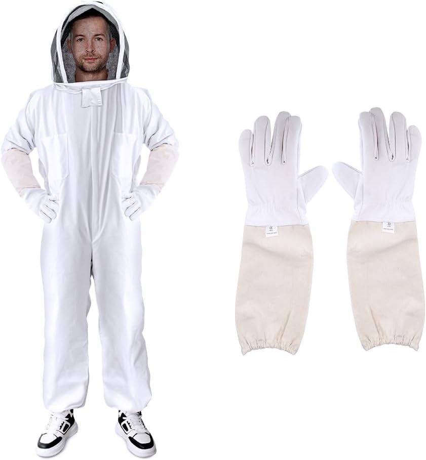 Bee Suit Series One-Piece Full Set with Gloves for Protection
