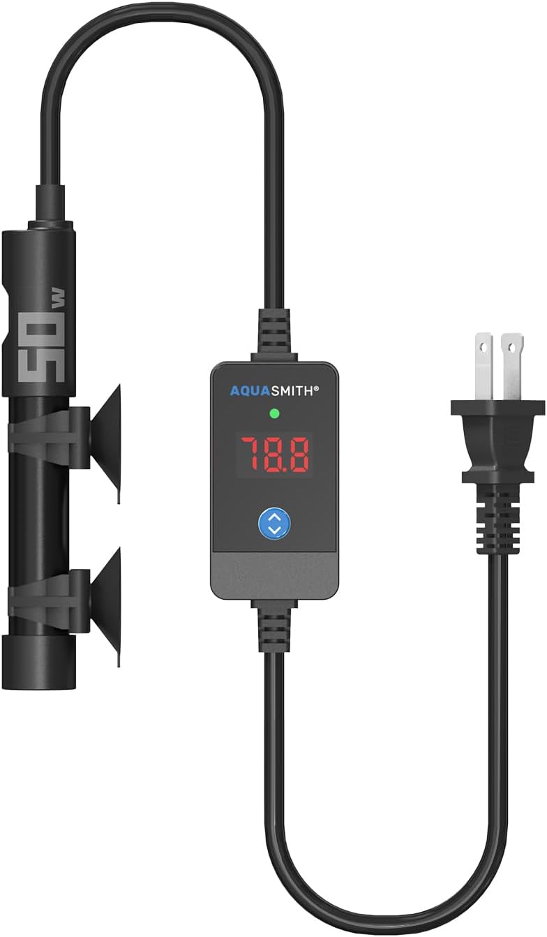 AQUASMITH Submersible Aquarium Heater 500W - LED Controller & Safety Features