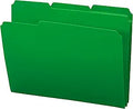Smead Poly File Folder 1/3-Cut Tab Letter Size - Durable Green