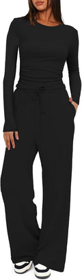Darong Womens 2 Piece Sets Fall 2025 Wide Leg Tracksuit - Cozy Fit
