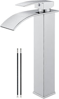 Tall Waterfall Vessel Faucet Chrome Polished Single Handle