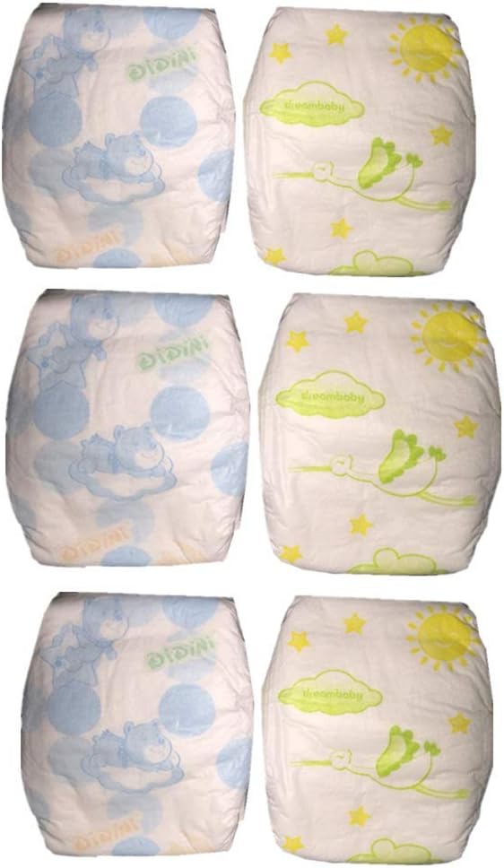 Reusable Newborn Doll Diapers 6-Piece Pack - Fits 18-22in Dolls!