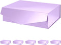 PACKHOME 6 Large Gift Boxes with Lids 13.5x9x4.1 in - Glossy Light