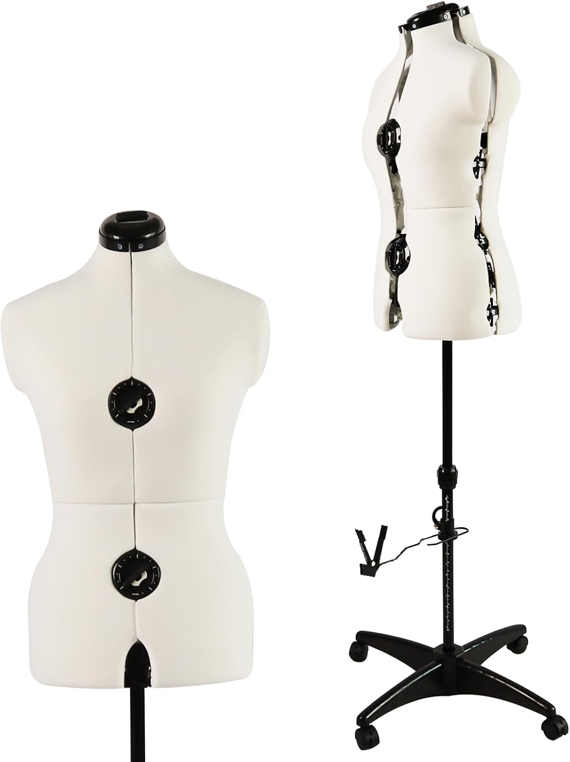 Beige Adjustable Dress Form Mannequin for Sewing Female Size 6-14