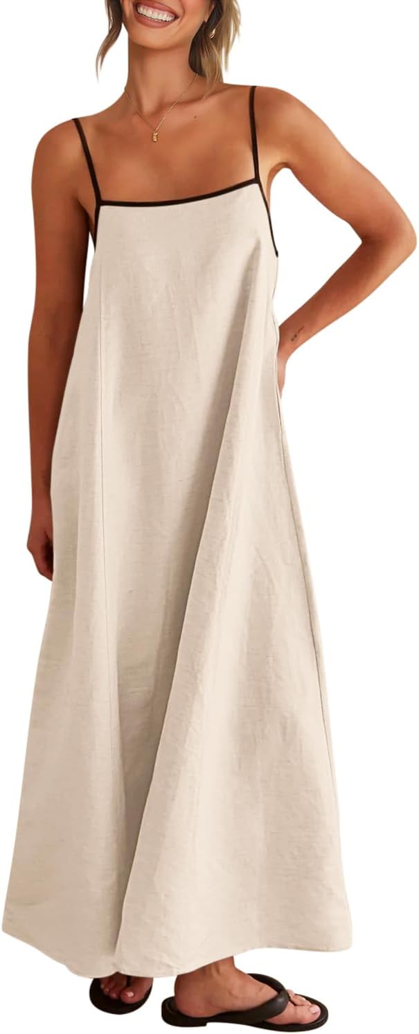 Shy Velvet Women's Linen Maxi Dress for Summer and Fall Fun