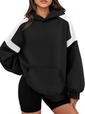 Trendy Queen Womens Oversized Hoodies Color Block Fall Fashion - Cozy