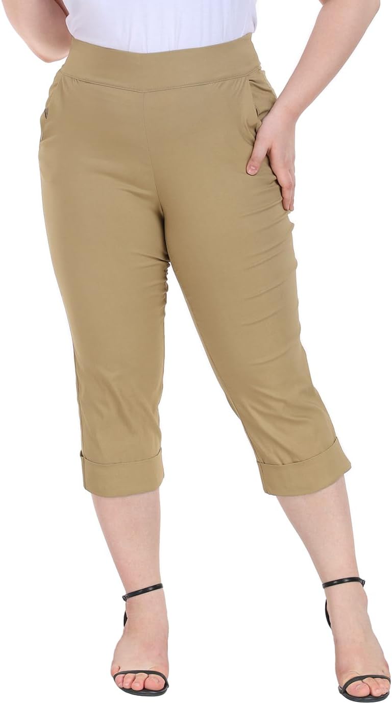 Plus Size Pull On Capris for Women - Comfortable and Stylish