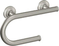 Grab Bar with Integrated Toilet Paper Holder 8in Brushed Nickel