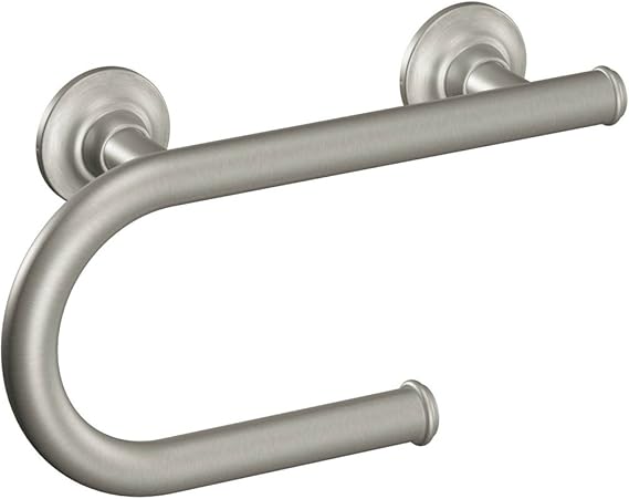 Moen LR2352DBN 8-Inch Grab Bar with Integrated Toilet Paper Holder