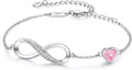 CDE Infinity Heart Birthstone Charm Bracelet for Women's Style