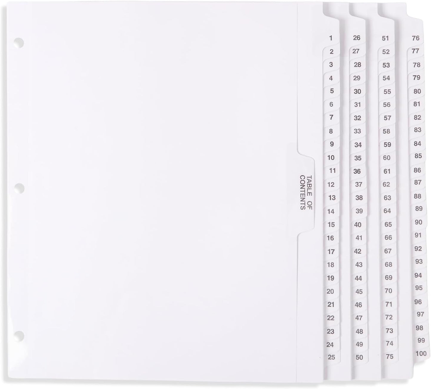 Comprehensive Numbered Dividers for 3 Ring Binder Organization